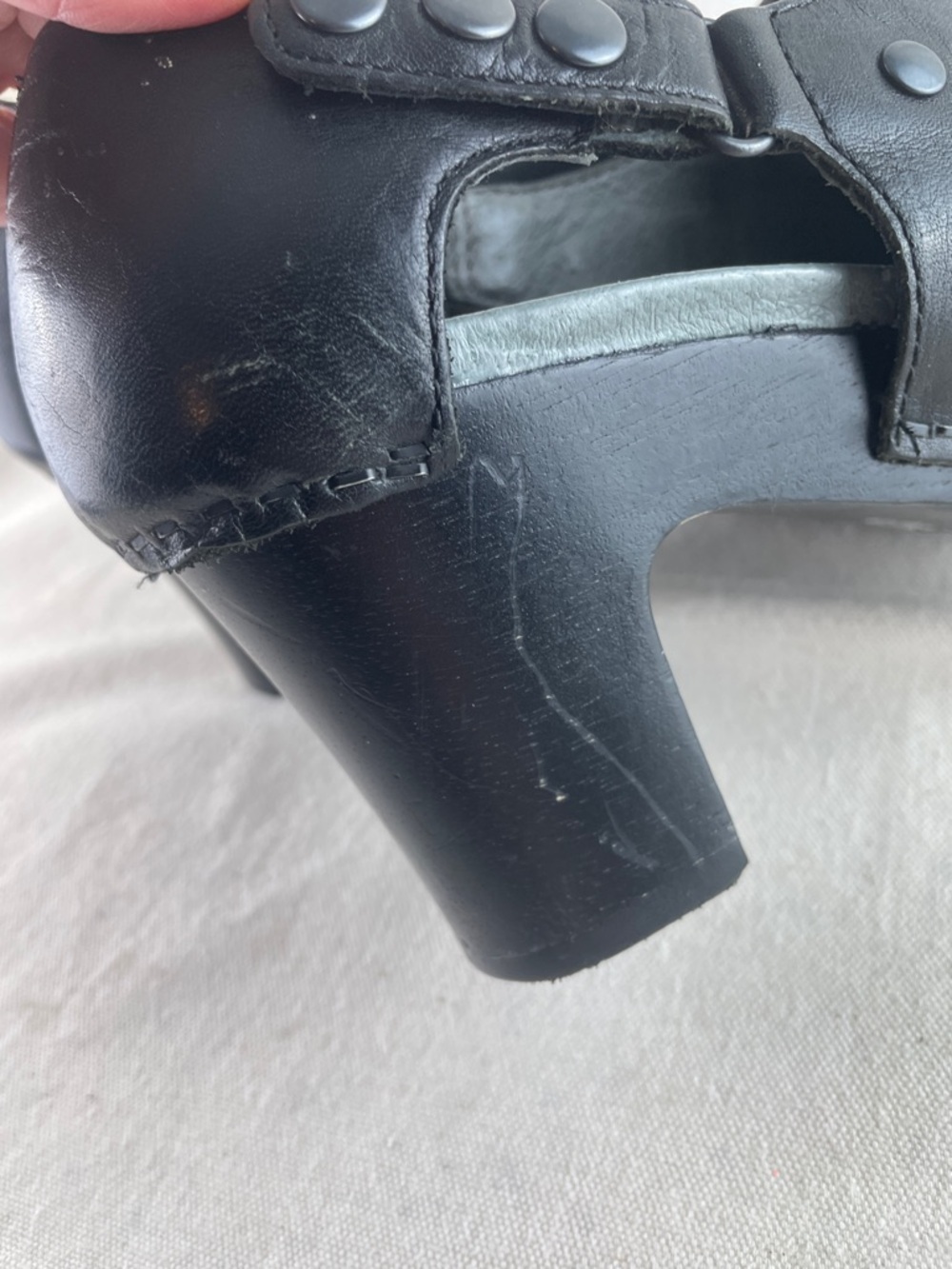 Dansko Black Studded Leather Mary Jane Heels Size 7.5 (38) - Picture 8 of 10
